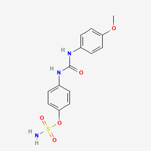 Chemical structure of (R)-2-Methyl-N-(2-((4-nitrophenyl)amino)-3,4-dioxocyclobut-1-en-1-yl)propane-2-sulfinamide