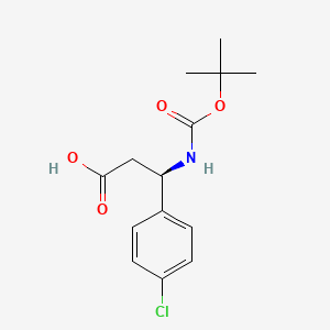 Chemical structure of Boc-(R)-3-Amino-3-(4-chlorophenyl)propionic acid
