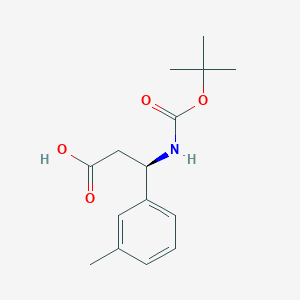 Chemical structure of (R)-3-((tert-Butoxycarbonyl)amino)-3-(m-tolyl)propanoic acid