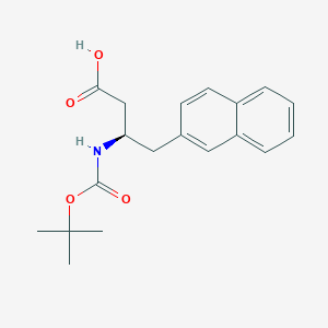 Chemical structure of Boc-(R)-3-Amino-4-(2-naphthyl)-butyric acid