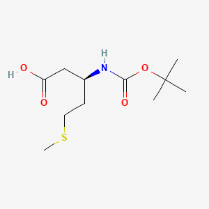 Chemical structure of (R)-3-((tert-Butoxycarbonyl)amino)-5-(methylthio)pentanoic acid