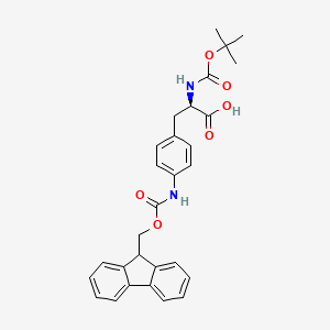 Chemical structure of Boc-d-phe(4-nhfmoc)-oh