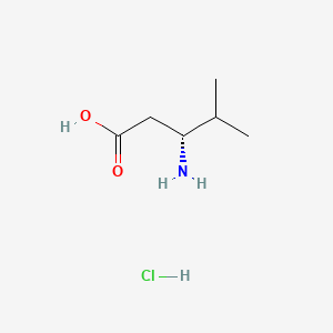 Chemical structure of (R)-3-Amino-4-methylpentanoic acid hydrochloride