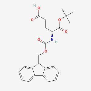 Chemical structure of (R)-4-((((9H-Fluoren-9-yl)methoxy)carbonyl)amino)-5-(tert-butoxy)-5-oxopentanoic acid