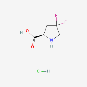 Chemical structure of (R)-4,4-Difluoropyrrolidine-2-carboxylic acid hydrochloride