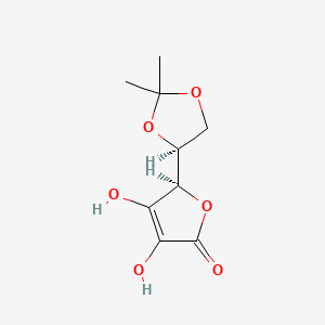 Chemical structure of (R)-5-((S)-2,2-Dimethyl-1,3-dioxolan-4-yl)-3,4-dihydroxyfuran-2(5H)-one