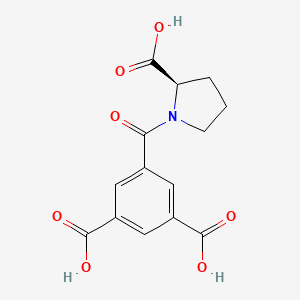 Chemical structure of (R)-5-(2-Carboxypyrrolidine-1-carbonyl)isophthalic acid