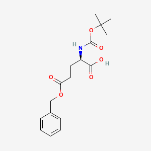 Chemical structure of N-Boc-D-Glutamic acid 5-benzyl ester