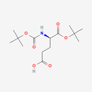 Chemical structure of (R)-5-(tert-Butoxy)-4-((tert-butoxycarbonyl)amino)-5-oxopentanoic acid