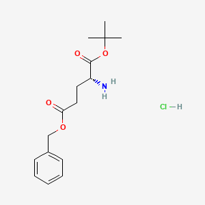 Chemical structure of (R)-5-Benzyl 1-tert-butyl 2-aminopentanedioate hydrochloride