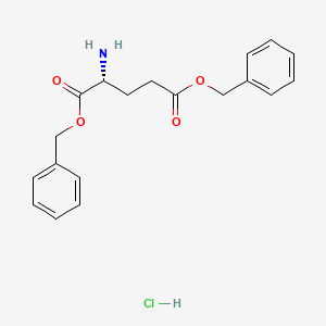 Chemical structure of (R)-Dibenzyl 2-aminopentanedioate hydrochloride
