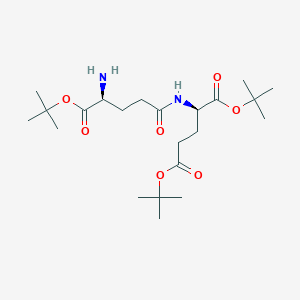 Chemical structure of (R)-di-tert-butyl 2-((S)-4-amino-5-tert-butoxy-5-oxopentanamido)pentanedioate
