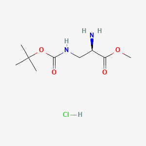 Chemical structure of (R)-Methyl 2-amino-3-((tert-butoxycarbonyl)amino)propanoate hydrochloride