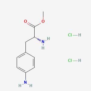 Chemical structure of (R)-Methyl 2-amino-3-(4-aminophenyl)propanoate dihydrochloride