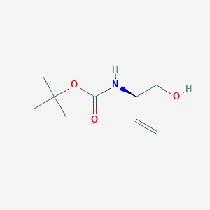 Chemical structure of (R)-tert-Butyl (1-hydroxybut-3-en-2-yl)carbamate