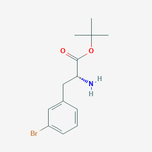Chemical structure of (R)-tert-Butyl 2-amino-3-(3-bromophenyl)propanoate