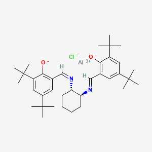 Chemical structure of (R,R)-N,N'-Bis(3,5-di-tert-butylsalicylidene)-1,2-cyclohexanediaminoaluminum chloride