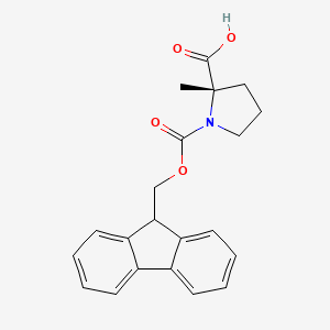 Chemical structure of (S)-1-(((9H-Fluoren-9-yl)methoxy)carbonyl)-2-methylpyrrolidine-2-carboxylic acid