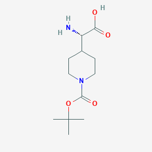Chemical structure of (S)-1-Boc-4-(aminocarboxymethyl)piperidine