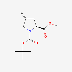 Chemical structure of (S)-1-tert-Butyl 2-methyl 4-methylenepyrrolidine-1,2-dicarboxylate