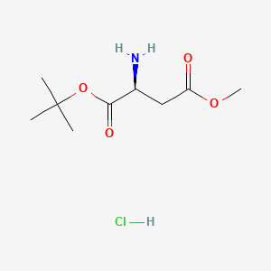Chemical structure of (S)-1-tert-Butyl 4-methyl 2-aminosuccinate hydrochloride