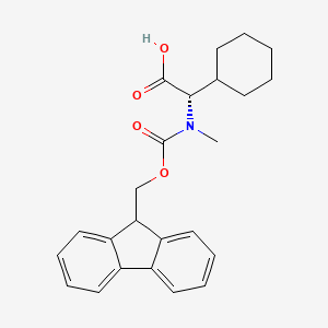Chemical structure of (S)-a-[Fmoc-(methyl)amino]cyclohexaneacetic acid
