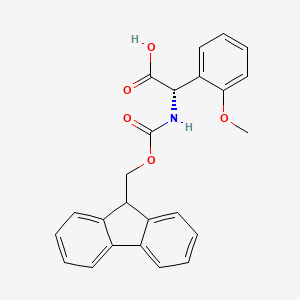 Chemical structure of (S)-2-((((9H-Fluoren-9-yl)methoxy)carbonyl)amino)-2-(2-methoxyphenyl)acetic acid