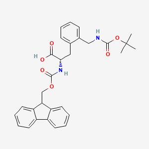 Chemical structure of Fmoc-L-2-Aminomethylphe(Boc)