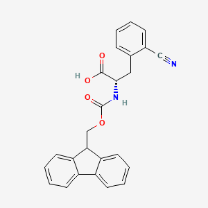 Chemical structure of Fmoc-2-cyano-L-phenylalanine