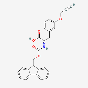Chemical structure of N-Fmoc-3-(2-propyn-1-yloxy)-L-phenylalanine