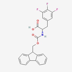 Chemical structure of 3,4,5-Trifluoro-L-phenylalanine, N-FMOC protected