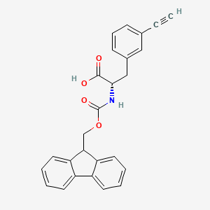 Chemical structure of (S)-2-((((9H-Fluoren-9-yl)methoxy)carbonyl)amino)-3-(3-ethynylphenyl)propanoic acid
