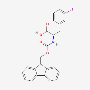 Chemical structure of Fmoc-3-iodo-L-phenylalanine