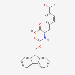 Chemical structure of (S)-2-((((9H-Fluoren-9-yl)methoxy)carbonyl)amino)-3-(4-(difluoromethyl)phenyl)propanoic acid