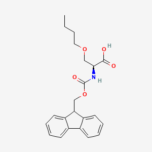Chemical structure of L-Serine, O-butyl-N-[(9H-fluoren-9-ylmethoxy)carbonyl]-