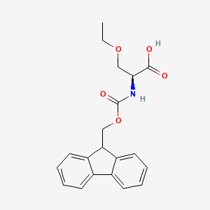 Chemical structure of (S)-2-((((9H-Fluoren-9-yl)methoxy)carbonyl)amino)-3-ethoxypropanoic acid
