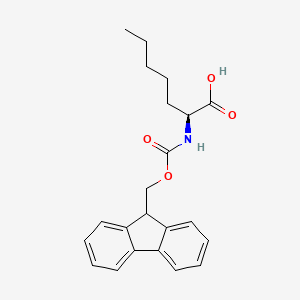 Chemical structure of N-Fmoc-(S)-2-aminoheptanoic acid