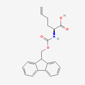 Chemical structure of (S)-2-((((9H-Fluoren-9-yl)methoxy)carbonyl)amino)hex-5-enoic acid