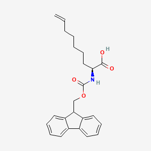 Chemical structure of (S)-2-((((9H-Fluoren-9-yl)methoxy)carbonyl)amino)non-8-enoic acid
