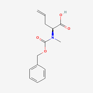 Chemical structure of (S)-2-(((Benzyloxy)carbonyl)(methyl)amino)pent-4-enoic acid