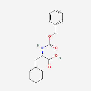 Chemical structure of (S)-2-(((Benzyloxy)carbonyl)amino)-3-cyclohexylpropanoic acid