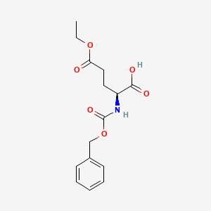 Chemical structure of (S)-2-(((Benzyloxy)carbonyl)amino)-5-ethoxy-5-oxopentanoic acid