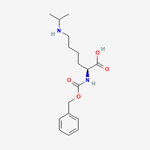 Chemical structure of (S)-2-(((Benzyloxy)carbonyl)amino)-6-(isopropylamino)hexanoic acid