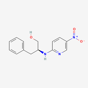 Chemical structure of (S)-2-((5-nitropyridin-2-yl)amino)-3-phenylpropan-1-ol