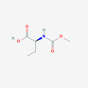Chemical structure of (S)-2-((Methoxycarbonyl)amino)butanoic acid