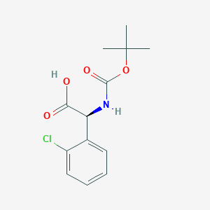 Chemical structure of (S)-N-Boc-(2'-Chlorophenyl)Glycine