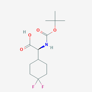 Chemical structure of (S)-2-((tert-Butoxycarbonyl)amino)-2-(4,4-difluorocyclohexyl)acetic acid