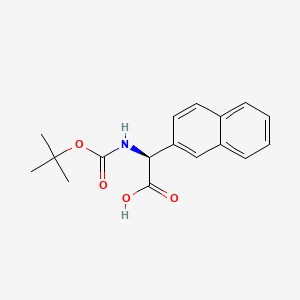 Chemical structure of (S)-2-((Tert-butoxycarbonyl)amino)-2-(naphthalen-2-yl)acetic acid