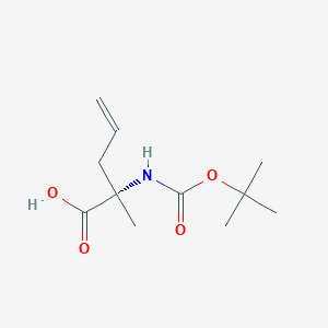 Chemical structure of (S)-2-((tert-Butoxycarbonyl)amino)-2-methylpent-4-enoic acid