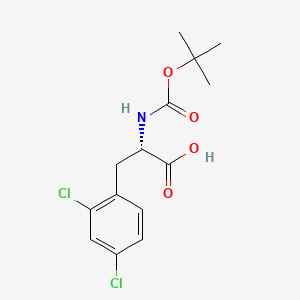 Chemical structure of (S)-2-((tert-Butoxycarbonyl)amino)-3-(2,4-dichlorophenyl)propanoic acid